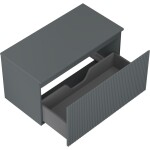 MEXEN/S - Rivel koupelnová skříňka pod umyvadlo 90 cm s deskou, 1 šuplík, reliéf , grafit mat 91A20-09047-1-BFC66