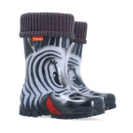 DEMAR Twister Lux Print 0038 S zebra Dětské zateplené holínky 20-21 0038S_20-21