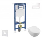 GEBERIT - Duofix Set předstěnové instalace, klozetu a sedátka Villeroy Boch, tlačítka Sigma30, DirectFlush, SoftClose, CeramicPlus, bílá/lesklý chrom SANI11CK3116