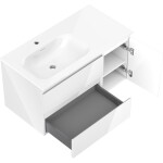 MEXEN/S - Orio koupelnová skříňka 90 cm s umyvadlem Vela levá, 2S, 1D, bílá lesk 91A13-09047-3-BBFFF00-W23L00
