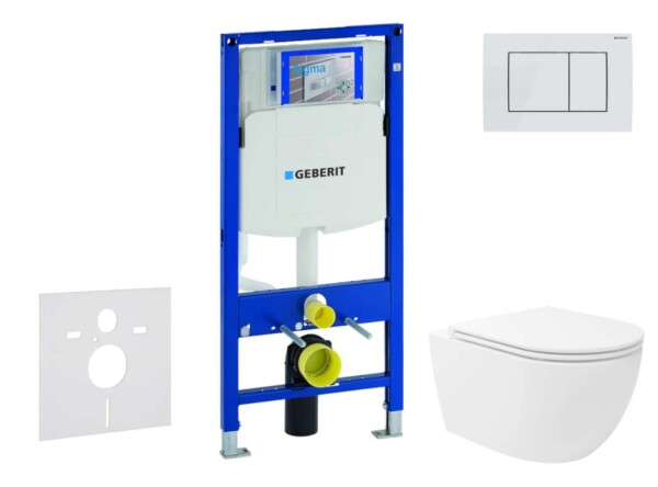 GEBERIT - Duofix Set předstěnové instalace, klozetu Oudee Vortex a sedátka softclose, tlačítko Sigma30, bílá/bílá mat SANI11CA3189
