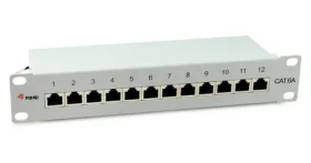 Equip 326523 šedá / Patch panel / 10" / 12x RJ45 / Cat6a stíněný / 1U (326523)