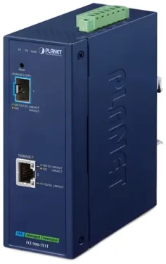 Planet IXT-900-1X1T / Průmyslový konvertor / 10GBase-T / SFP+ 10GBase-X / IP40 / -40~75°C / dual power / SNMP (IXT-900-1X1T)