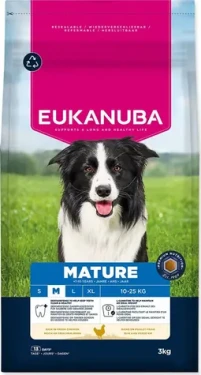 Eukanuba Mature Medium rich in fresh chicken / Granule pro psy / Pro seniory středních plemen / 3 kg (1724-205478)