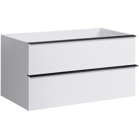 CERANO - Koupelnová skříňka pod umyvadlo s úchytkou Velora - bílá matná, černá úchytka - 79x53x46,5 CER-664903