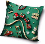 Vánoční povlak na polštářek Dřevěný Vláček