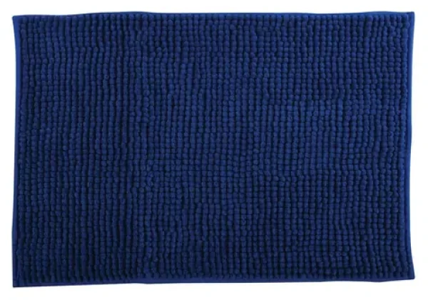 MSV Koupelnová předložka CHENILLE tmavě modrá / mikrovlákno / protiskluzová / 40 x 60 cm