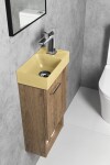 SAPHO - PICCOLINO betonové umývátko 30,8x17cm, baterie vpravo, žlutá mat PK30522
