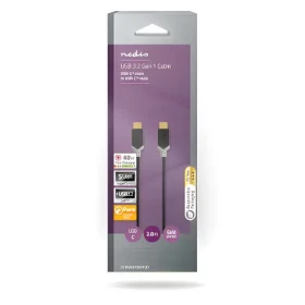 Nedis USB-C - USB-C antracitová / Kabel / USB 3.2 Gen 1 / 60 W / 5 Gbps / 4K 60Hz / 2 m (CCBW64700AT20)