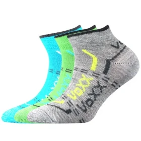 VOXX Ponožky dětské krátké slabé REXÍK 01 bavlněné MIX UNI (3 páry) 35-38 113645