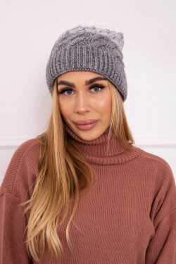 Fleecová čepice Ilona K218 šedá+bílá UNI