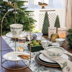 GREEN GATE Latte cup Joelle White 300 ml, zelená barva, porcelán 300ml