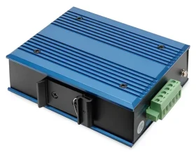 DIGITUS DN-651130 modrý / Switch / průmyslový / 4x 10/100 Mbit / 1x SFP slot / DIN lišta (DN-651130)