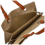 Trendy dámská koženková kabelka na rameno Valika, béžová