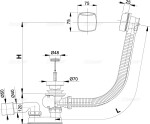 Alcadrain Sifon vanový automat komplet, chrom A51CR-120 A51CR-120