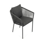 Zahradní židle, hliník, látka, šedá, AZC-C1179 GREY