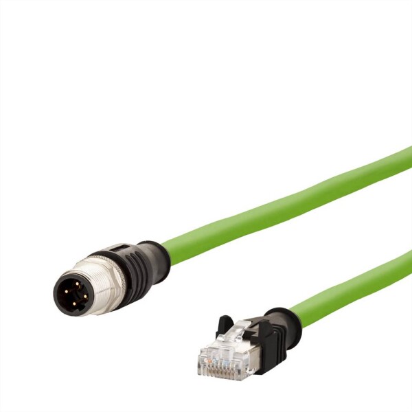 Metz Connect 142M1D15050 M 12 síťové kabely, propojovací kabely CAT 5e SF/FTP 5.00 m zelená lze použít pro vlečení, krytí PUR, odolné proti UV záření 1 ks