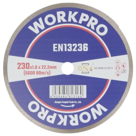 WorkPro GSOSCR-4 diamantový řezný kotouč 230 mm 1 ks keramika, Porcelán, mramor, zdivo, sklo, Vápenec, granit, přírodní kámen, pískovec
