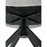 Židle jídelní, šedá látka, 360° vratný mechanismus, černý kov