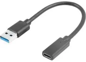 Lanberg AD-UC-UA-03 černá / Adaptér USB / USB-C - USB-A (AD-UC-UA-03)