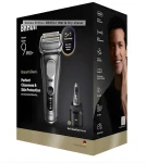 Braun Series 9 Pro+ 9655cc šedá WetDry / Holicí strojek / Pánský / Planžetový / 60 min provoz / Rychlonabíjení (554374)