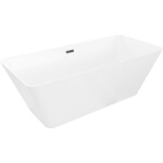 MEXEN/S - Velo Slim volně stojící vana 170 x 75, bílá, sifon a přepad černá 52811707500-70