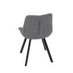 Židle jídelní, šedá látka, nohy černý kov