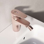 IDEAL STANDARD - ALU+ Bidetová baterie s výpustí Click-Clack, BlueStart, rosé BE132RO