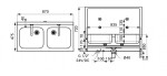 SANELA - Nerezové dřezy Dvojdřez 870x475 mm, s ALS elektronickými bateriemi, s termostatem, bateriové napájení, matný nerez SLUN 07ETB