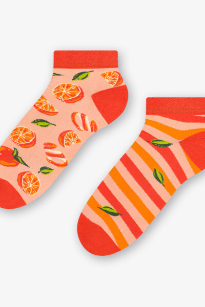 Krátké asymetrické pánské ponožky 035 PEACH/ORANGE 43-46