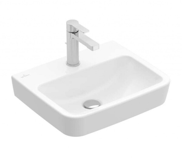 VILLEROY & BOCH - O.novo Umývátko 45x37 cm, bez přepadu, otvor pro baterii, CeramicPlus, alpská bílá 434446R1