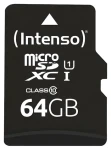 Intenso UHS-I Performance 64GB černá / Paměťová karta microSDXC / UHS-I U1 / Class 10 / čtení 90 MB/s (3424490)