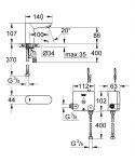 GROHE - Euroeco Cosmopolitan E Elektronická umyvadlová baterie, Powerbox, chrom 36384000