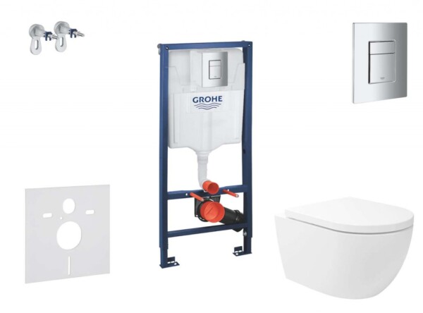 GROHE - Rapid SL Set předstěnové instalace, klozetu Oudee Vortex a sedátka softclose, tlačítko Skate Cosmopolitan, chrom SANI11BA3107