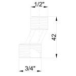 INVENA - Excentrické kování 1/2"x 3/4" 1A-MI-MOS-X