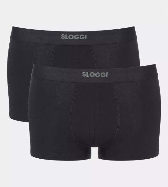 Pánské boxerky EVER Ease Hipster 2P - BLACK - černé 0004 - SLOGGI BLACK S