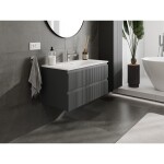 MEXEN/S - Rivel koupelnová skříňka 90 cm s umyvadlem Vela, 2 zásuvky, reliéf , grafit mat/bílá mat - 91A20-09047-2-BFF66-W23M0 91A20-09047-2-BFF66-W23M01