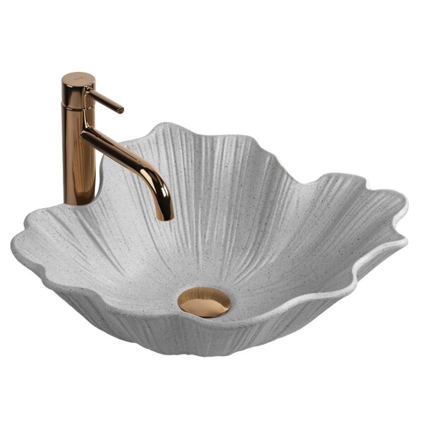 REA - Umyvadlo na desku Flower Grey REA-U7885