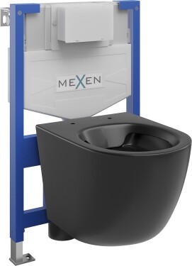 MEXEN/S - WC předstěnová instalační sada Fenix XS-F s mísou WC Lena, černá mat 6803322XX85