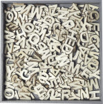 HEYDA Sada dřevěných dekorací v krabičce - písmena