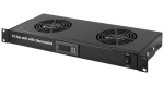 XtendLan / Ventilační jednotka / 1U / 2x ventilátor + termostat / hloubka 200 mm (SFAN1U2T-B)