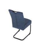 Židle jídelní, taštičkové pružiny v sedáku, modrá látka, černý kov