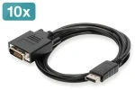 Digitus DisplayPort – DVI-D kabel / Redukce / 2 m / Dual Link / Full HD 1080p / sada 10 ks (AK-990900-020-S)