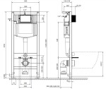 CERSANIT předstěnový instalační systém s tlačítkem chrom K97-509 + WC INVENA TINOS + SEDÁTKO K97-526 509 NO1