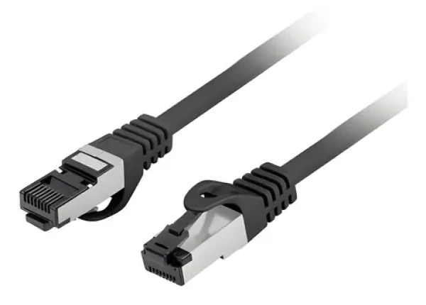 Lanberg CAT8.1 S/FTP CU 2m černá / Patch kabel / LSZH / 2000 MHz / 40 Gbit/s / Fluke (PCF8-10CU-0200-BK)