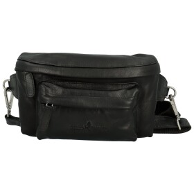 Moderní dámská kožená kabelko-ledvinka GW Jenifer, černá