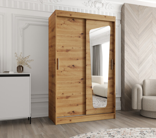 Šatní skříň Abi Moka Rozměry: 120 cm, Barva korpusu + barva dveří: Dub artisan + Dub artisan