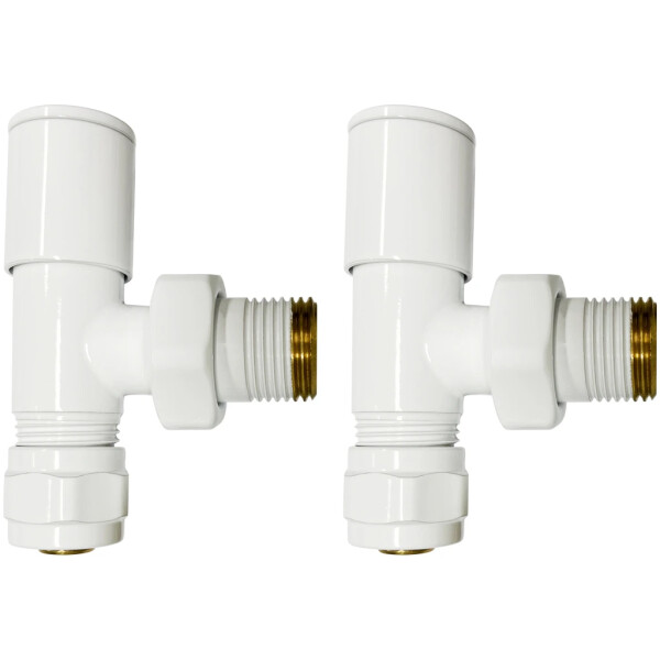 CERANO - Připojovací sada radiátorových ventilů - ruční - rohová - 1/2"/PEX 16x2 mm - bílá lesklá CER-478123