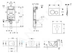 GEBERIT - Kombifix Modul pro závěsné WC s tlačítkem Sigma20, bílá/lesklý chrom + Duravit ME by Starck - WC a sedátko, Rimless, SoftClose 110.302.00.5 NM4