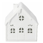 Räder Porcelánový svícen domeček Candy Cane, bílá barva, porcelán